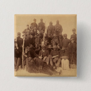 Badge Carré 5 Cm Les guerriers du buffle : la cavalerie noire améri