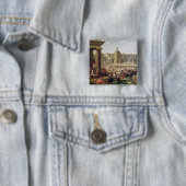 Badge Carré 5 Cm Les Halles, Paris (En situation)