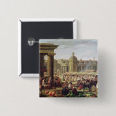 Badge Carré 5 Cm Les Halles, Paris (Devant & derrière)