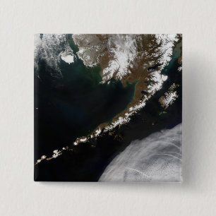 Badge Carré 5 Cm Les îles Aléutes et la péninsule d'Alaska