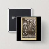 Badge Carré 5 Cm Les Indiens 1890 de Buffalo Bill (Devant & derrière)