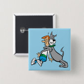 Badge Carré 5 Cm Les Jetsons | George & Astro Hug (Devant & derrière)