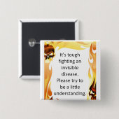 Badge Carré 5 Cm Les maladies invisibles (Devant & derrière)