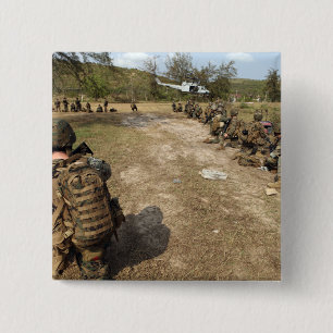 Badge Carré 5 Cm Les marines des USA fournissent la sécurité comm