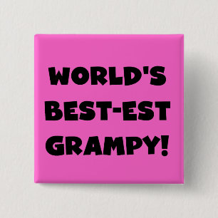 Badge Carré 5 Cm Les meilleurs cadeaux Grampy du monde de Black Tex