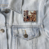 Badge Carré 5 Cm Les miracles du détail de St Vincent Ferrer (En situation)