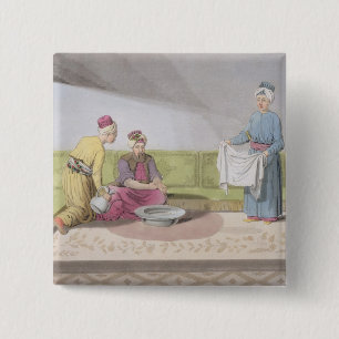 Badge Carré 5 Cm Les musulmans effectuant ses ablutions, plaquent