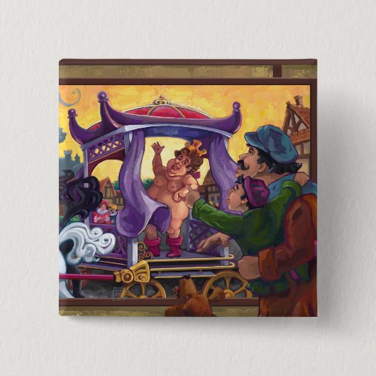 Badge Carré 5 Cm Les nouveaux vêtements de l'empereur (Devant)