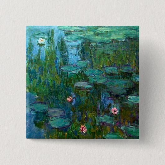 Badge Carré 5 Cm Les nymphéas de Claude Monet (Devant)