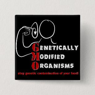 Badge Carré 5 Cm Les organismes génétiquement modifiés de GMO so