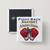 Badge Carré 5 Cm Les Parkinsons contre (Devant & derrière)
