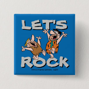 Badge Carré 5 Cm Les Pierrafeu Fred & Barney - Let's Rock