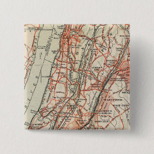 Badge Carré 5 Cm Les pistes cyclables à New York et au Connecticut