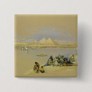 Badge Carré 5 Cm Les pyramides à Gizeh, près du Caire (la semaine