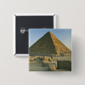 Badge Carré 5 Cm Les Pyramides de Gizeh, qui sont presque 5000 2 (Devant & derrière)