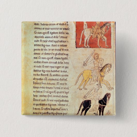 Badge Carré 5 Cm Les quatre cavaliers de l'apocalypse (Devant)