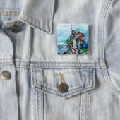 BADGE CARRÉ 5 CM LES RIDERS DANS LA TEMPÊTE (En situation)