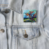 BADGE CARRÉ 5 CM LES RIDERS DANS LA TEMPÊTE (En situation)