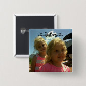 Badge Carré 5 Cm Les soeurs font les meilleurs amis | (Devant & derrière)