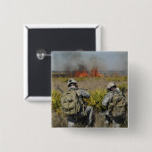 Badge Carré 5 Cm Les soldats appellent l'information (Devant & derrière)