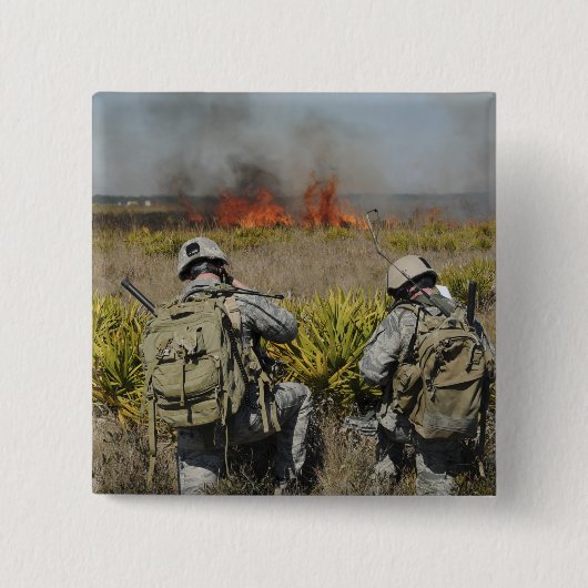 Badge Carré 5 Cm Les soldats appellent l'information (Devant)