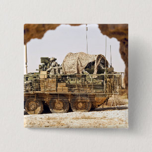 Badge Carré 5 Cm Les soldats des USA conduisent une patrouille de