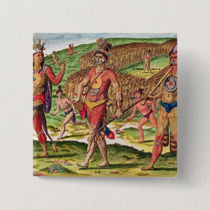 Badge Carré 5 Cm Les soldats d'Outina marchant à la coupe