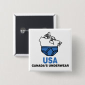 Badge Carré 5 Cm Les sous-vêtements du Canada (Devant & derrière)
