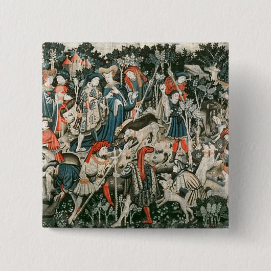 Badge Carré 5 Cm Les tapisseries de chasse de Devonshire (Devant)