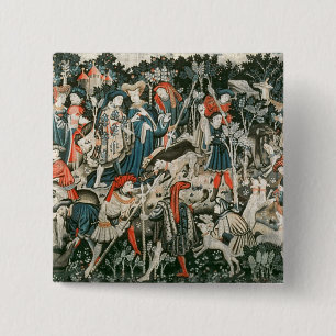 Badge Carré 5 Cm Les tapisseries de chasse de Devonshire