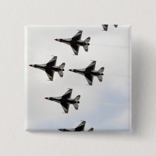 Badge Carré 5 Cm Les Thunderbirds forment une formation de delta de