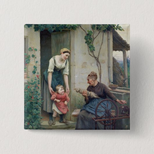 Badge Carré 5 Cm Les trois âges (Devant)