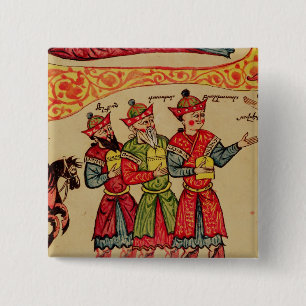 Badge Carré 5 Cm Les trois Magi, détail de la nativité