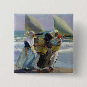 Badge Carré 5 Cm Les trois voiles - Joaquin Sorolla