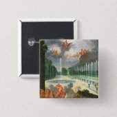 Badge Carré 5 Cm Les vergers de Versailles. Vue de piscine de (Devant & derrière)