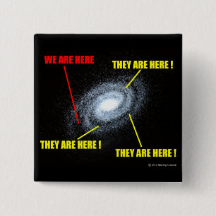 Badge Carré 5 Cm Les vies dans la galaxie