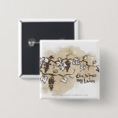 Badge Carré 5 Cm Les Vins Sont Chargés (Devant & derrière)