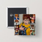 Badge Carré 5 Cm Les visages du bouton Pammy (Devant & derrière)