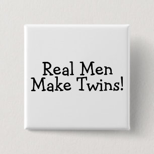 Badge Carré 5 Cm Les vrais hommes font des jumeaux (le noir)
