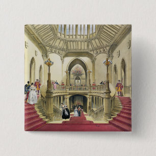 Badge Carré 5 Cm L'escalier grand, château de Windsor, 'd'un Histo