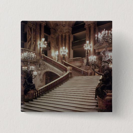 Badge Carré 5 Cm L'escalier grand du l'Opéra-Garnier (Devant)