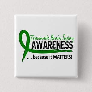 Badge Carré 5 Cm Lésion cérébrale traumatique TBI de la conscien