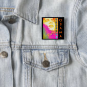 Badge Carré 5 Cm L'espoir d'Obama croient le bouton (En situation)