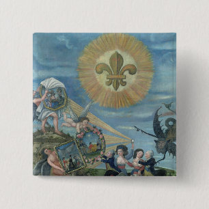 Badge Carré 5 Cm L'espoir du bonheur consacré à la nation