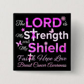 Badge Carré 5 Cm L'Éternel est ma force (Devant)