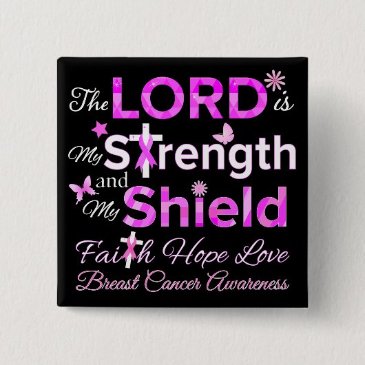 Badge Carré 5 Cm L'Éternel est ma force (Devant)