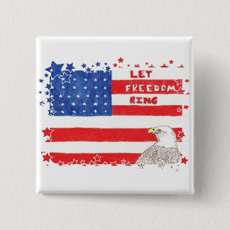 Badge Carré 5 Cm LetFreedomRing-frontière