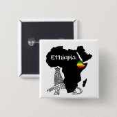 Badge Carré 5 Cm L'ETHIOPIE/LION de JUDAH (Devant & derrière)