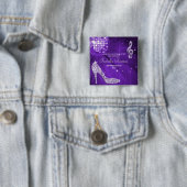 Badge Carré 5 Cm L'étincelle gîte le Merci pourpre d'anniversaire (En situation)