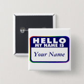 Badge Carré 5 Cm L'étiquette nommée - créez vos propres (Devant & derrière)